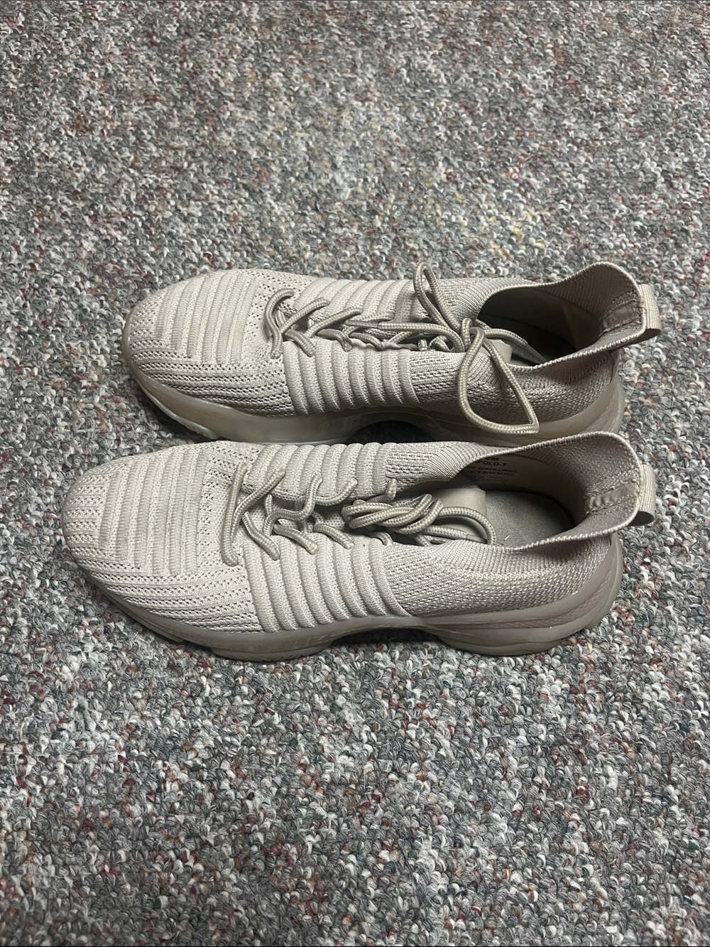 Men's Knit Slip-On Sneakers in Light Beige